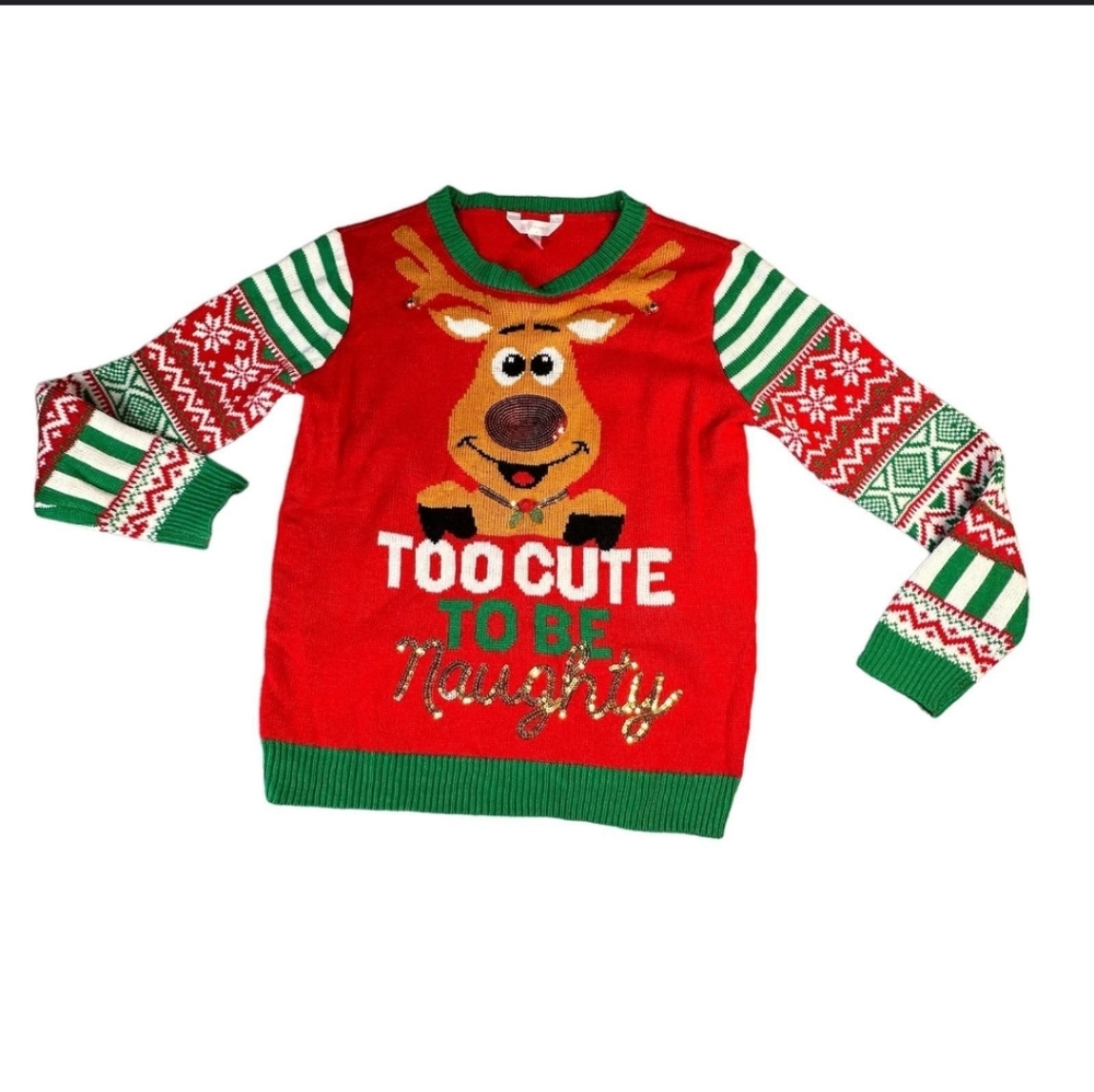 No Boundaries Juniors Christmas Sweater L (11-13) - Picture 3 of 8